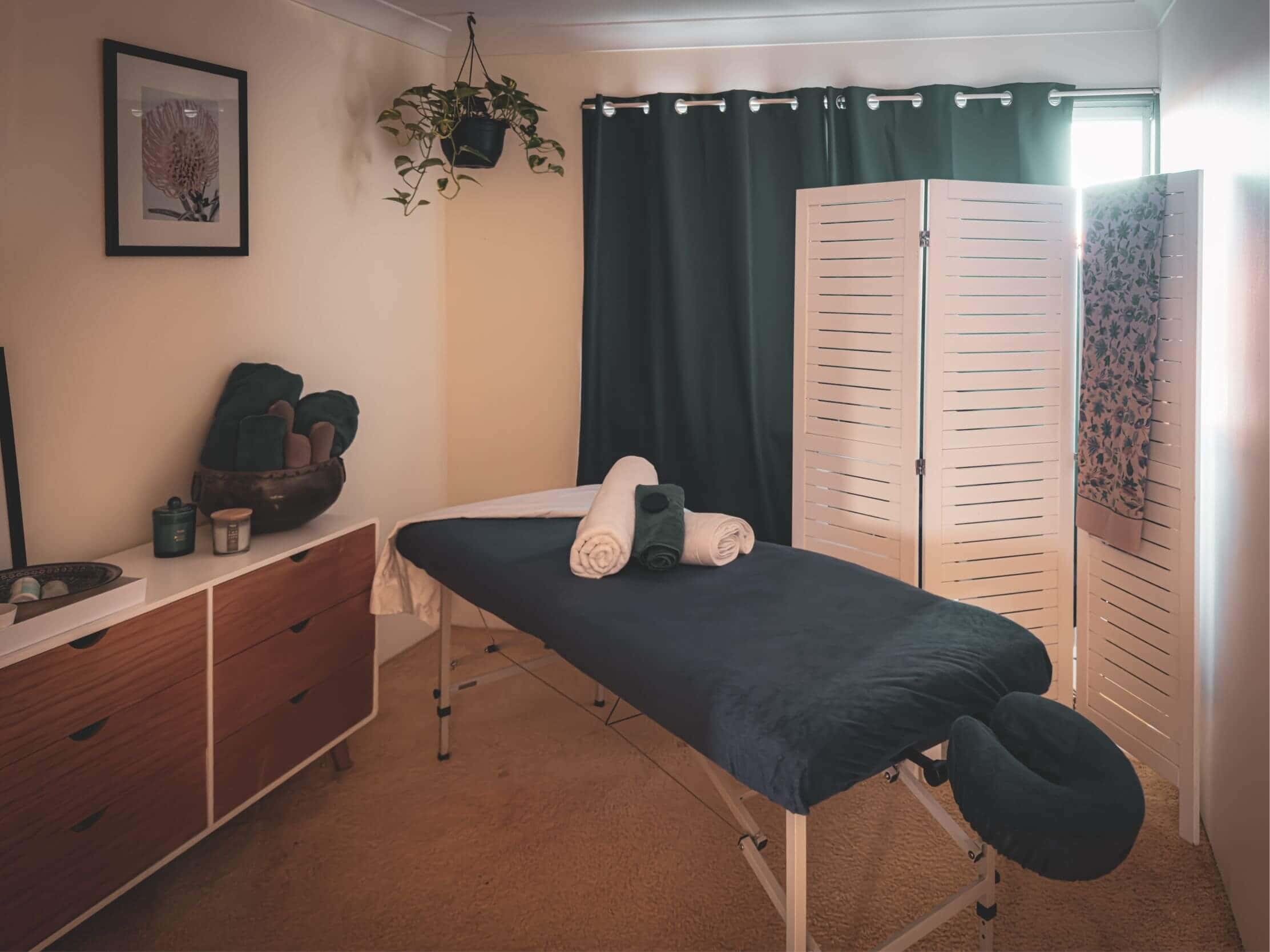 Nurturing women's massage in our private sanctuary at Seabreeze Nurture Massage